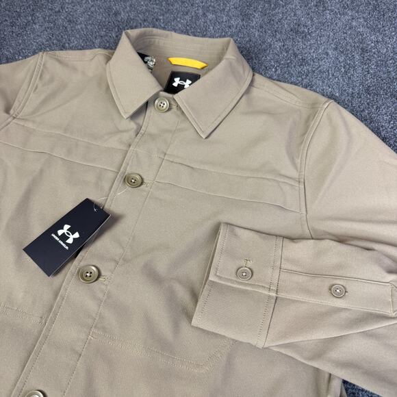 Under Armour Unstoppable Utility Jacket Mens XL Button Down $175 Brown 1390261 - Picture 1 of 12